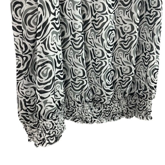 Lane Bryant Womens Lined Blouse Sleeveless Elastic Hem Black White 26/28W - Picture 3 of 8